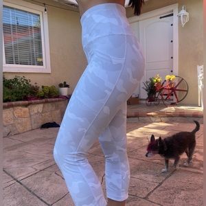 White and Gray Camo Leggings